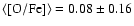 $\langle[{\rm O/Fe }]\rangle= 0.08\pm0.16$