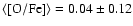 $\langle[{\rm O/Fe }]\rangle= 0.04\pm0.12$