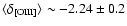 $\langle \delta_{\rm [OIII]}\rangle \sim -2.24\pm0.2$