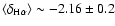 $\langle\delta_{\rm H\alpha}\rangle \sim -2.16\pm0.2$
