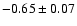 $-0.65\pm 0.07$