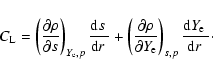 \begin{displaymath}C_{\rm L} = \left(\frac{\partial \rho}{\partial s}\right)_{{Y...
...e}}}\right)_{s,p}
\frac{{\rm d}{Y_{\rm e}}~}{{\rm d}r~} \cdot
\end{displaymath}