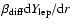 $\beta_{\rm diff}{\rm d}{Y_{\rm lep}}/{\rm d}r$