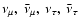 $\nu_\mu,~\bar\nu_\mu,~\nu_\tau,~\bar\nu_\tau$
