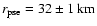 $r_{\rm pse} = 32\pm 1{\rm ~km}$