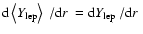 ${\rm d}\left<{Y_{\rm lep}}\right>~/{\rm d}r~ = {\rm d}{Y_{\rm lep}}~/{\rm d}r~$