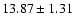 $13.87\pm1.31$