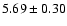 $5.69\pm0.30 $