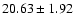 $20.63\pm1.92$