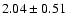 $2.04\pm0.51$