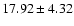 $17.92\pm4.32 $