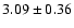 $3.09\pm0.36 $