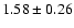 $1.58\pm0.26 $