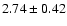 $2.74\pm0.42$