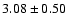 $3.08\pm0.50 $