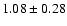 $1.08\pm0.28 $