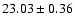 $23.03\pm0.36$