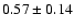 $0.57\pm0.14$