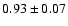 $0.93\pm0.07$