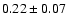 $0.22\pm0.07$