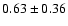$0.63\pm0.36$
