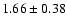 $1.66\pm0.38$