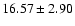 $16.57\pm2.90$