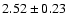 $2.52\pm0.23 $