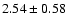 $2.54\pm0.58 $