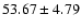 $53.67\pm4.79$