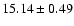 $15.14\pm0.49$