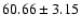 $60.66\pm3.15$