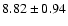 $8.82\pm0.94 $