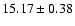 $15.17\pm0.38$
