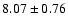$8.07\pm0.76 $