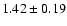$1.42\pm0.19 $