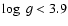 $\log~g < 3.9$