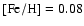 $[{\rm Fe/H}] = 0.08$