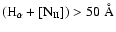 $\rm {(H_{\alpha} + [N_{II}])} > 50~\hbox{\rm\AA}$