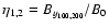 ${\rm\eta }_{{\rm 1,2}} ={{B}_{{y}_{{\rm 100,200}} } }
/ {{B}_{\rm0}}$