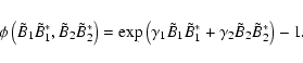 \begin{displaymath}\phi \left( {\tilde {B}_1 \tilde {B}_1 ^\ast ,\tilde {B}_2 \t...
...
^\ast +\gamma _2 \tilde {B}_2 \tilde {B}_2 ^\ast } \right)-1.
\end{displaymath}