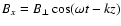 $B_x =
B_\perp \cos(\omega t - k z)$