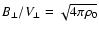 $B_\perp /
V_\perp = \sqrt{4 \pi \rho_0}$