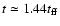 $t \simeq 1.44 t_{\rm ff}$