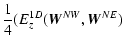 $\displaystyle \frac{1}{4} ( E^{1D}_z(\vec{W}^{NW},\vec{W}^{NE})$