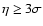 $\eta \ge 3\sigma$