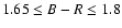 $1.65 \leq B-R \leq 1.8$