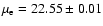 $\mu_{\rm e}=22.55\pm0.01$