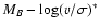 $M_{B} - \log(v/\sigma)^{\ast}$