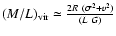 $(M/L)_{\rm vir}\simeq\frac{2R\ (\sigma^{2}+v^{2})}{(L\ G)}$